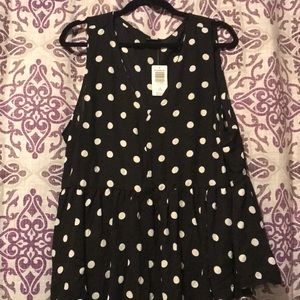 Torrid Sheer Sleeveless VNeck Polka Dot Peplum Top